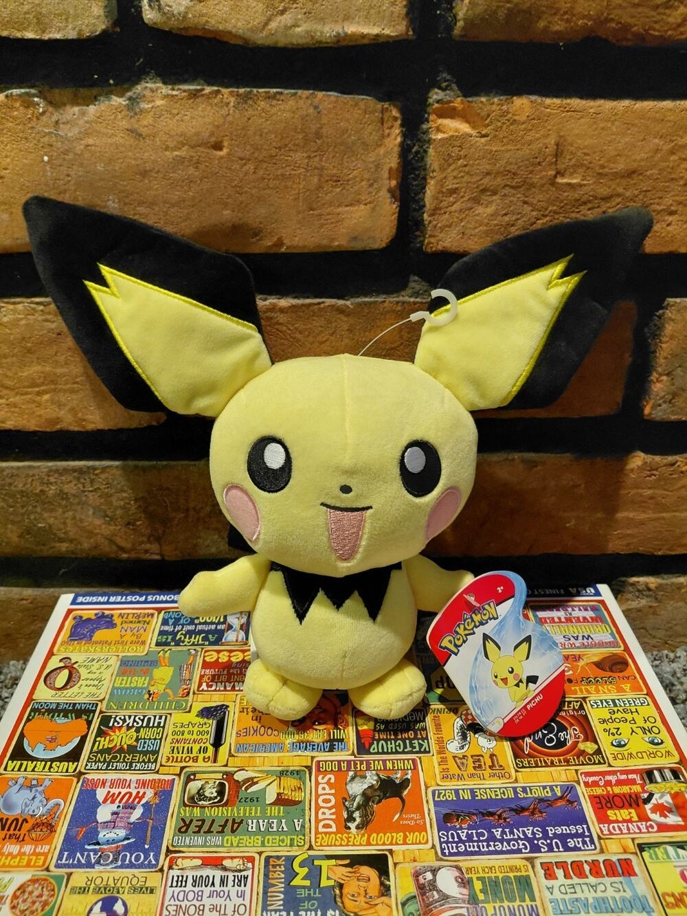 2020 WTC Pokemon Pichu Plush Stuffed Animal 9" Yellow Nintendo Wicked Cool Toys